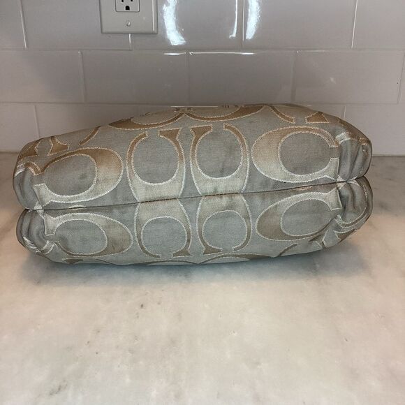 Coach Tan Signature Lurex Logo Satchel - Picture 8 of 14